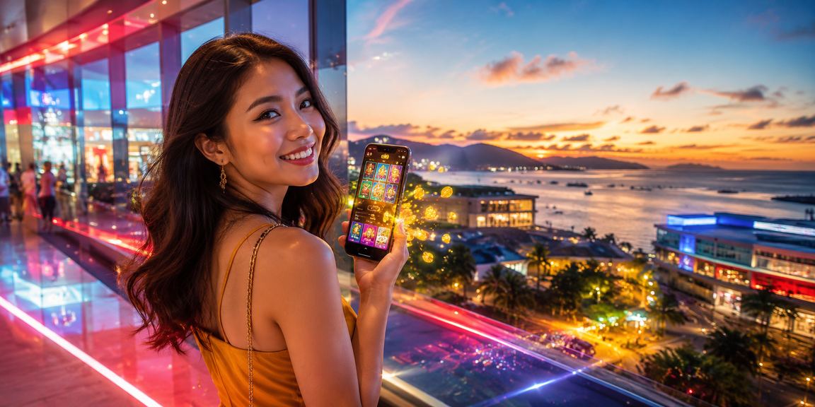 Wanita menggunakan aplikasi kasino s99my di Kota Kinabalu